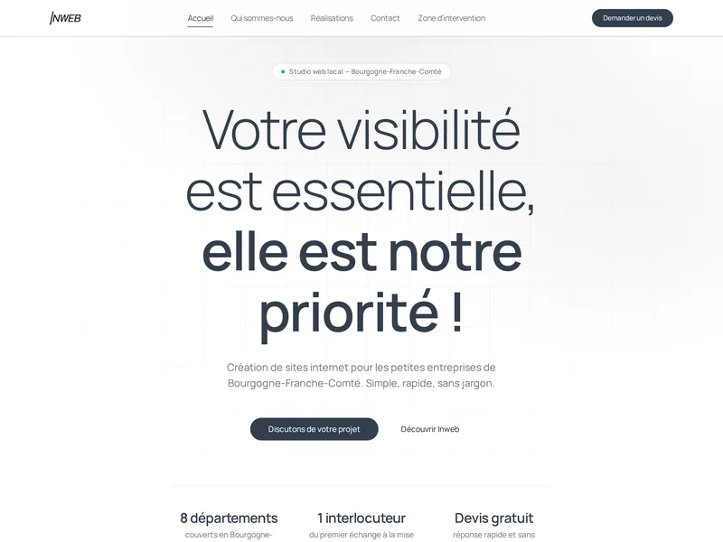 Aperçu du site Inweb